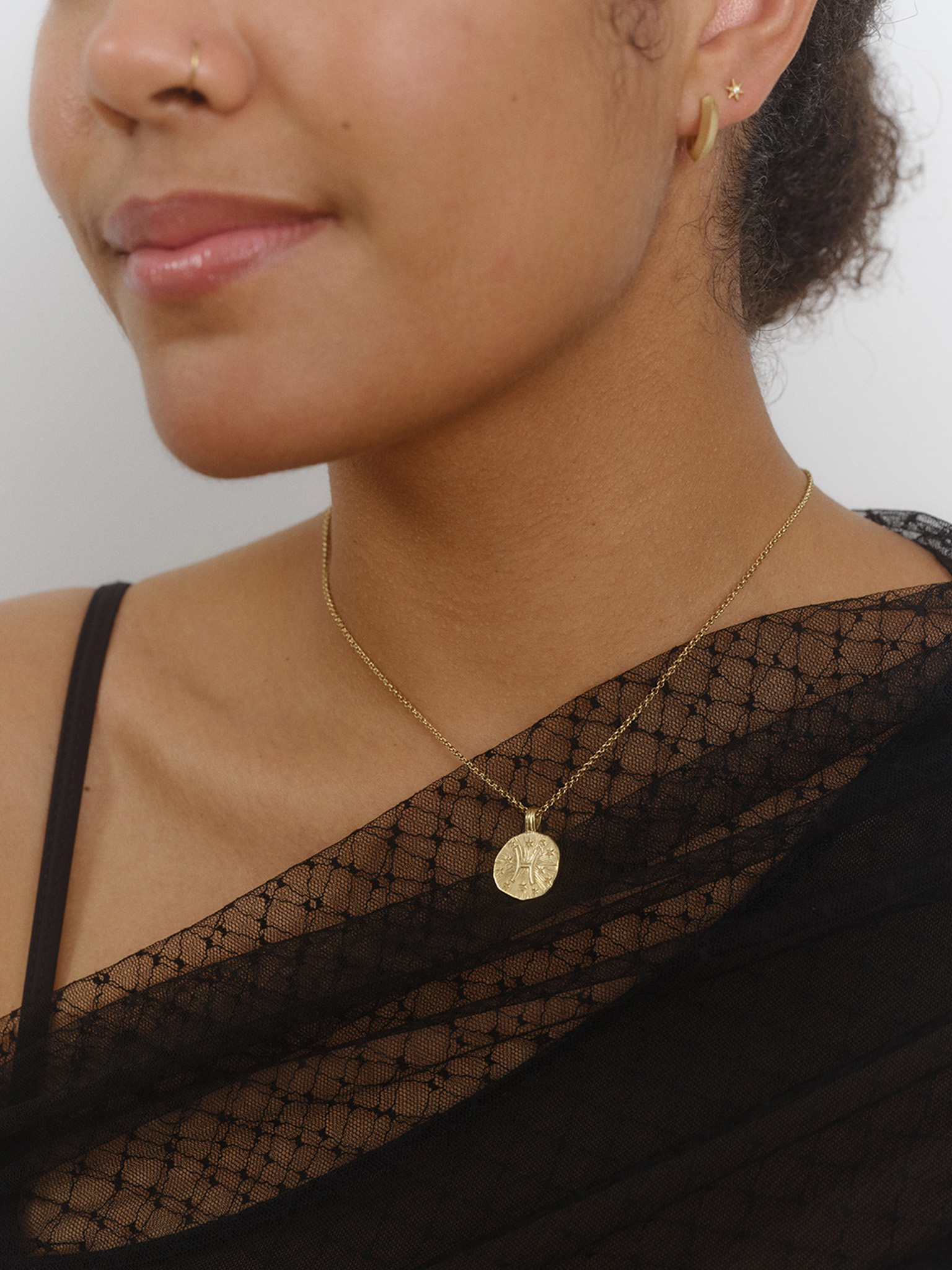 Sun in pisces necklace - 22k gold vermeil